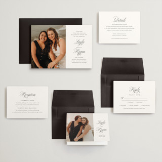 This is a ebony wedding invitations with standard by Laura Hamm called simply classic printing on signature in grand