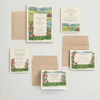 This is a barn wedding invitations with standard by Paper Sun Studio called farm and field printing on signature in grand