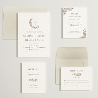This is a sepia wedding invitations with standard by Itsy Belle Studio called daphne printing on signature in grand
