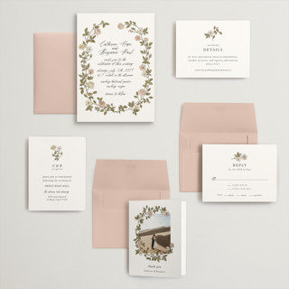 This is a snow wedding invitations with standard by Tara Grangroth called vintage roses printing on signature in grand