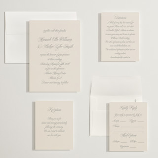 This is a ivory wedding invitations with standard by Petra Kern called let's say i do printing on signature in grand