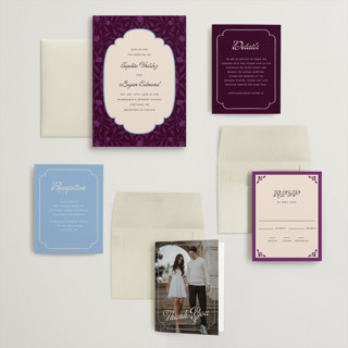This is a amethyst wedding invitations with standard by Morgan Kendall called victorian chic printing on signature in grand