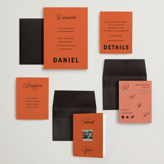 This is a amaro wedding invitations with standard by Studio Suku called bold and demure printing on signature in grand
