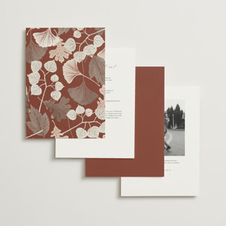 This is a latte wedding invitations with standard by Alethea and Ruth called leaf cascade printing on signature in grand