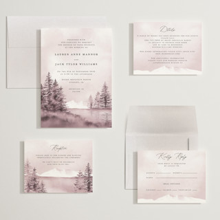 This is a magenta wedding invitations with standard by Petra Kern called montagna printing on signature in grand