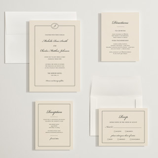 This is a cream wedding invitations with standard by Ryan Nicole called uptown formal printing on signature in grand