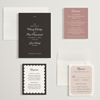 This is a raven wedding invitations with standard by Snow and Ivy called penumbra printing on signature in grand