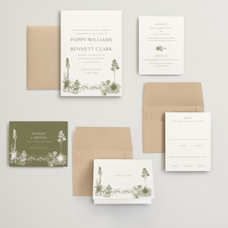 This is a verde wedding invitations with standard by Megan Davis called rancho printing on signature in grand