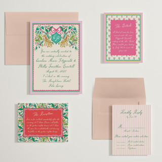 This is a peony wedding invitations with standard by Jackie Crawford called whimsical hand illustrated crest printing on signature in grand