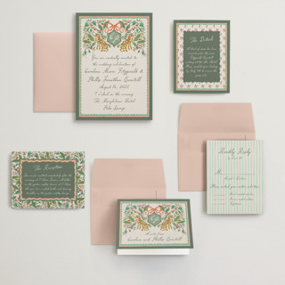 This is a meadow wedding invitations with standard by Jackie Crawford called whimsical hand illustrated crest printing on signature in grand