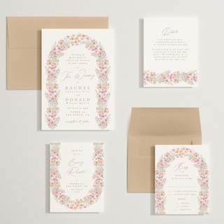 This is a spring wedding invitations with standard by Phrosné Barwood called floral arch printing on signature in grand