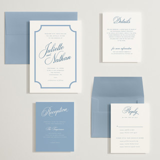This is a bluebell wedding invitations with standard by Jessica Williams called marenza printing on signature in grand