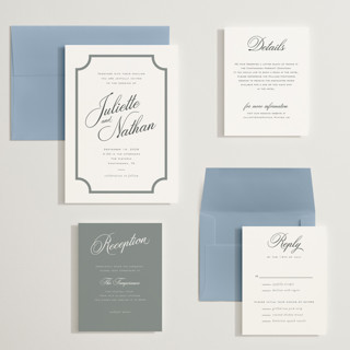 This is a cloud wedding invitations with standard by Jessica Williams called marenza printing on signature in grand