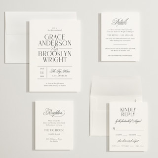 This is a caviar wedding invitations with standard by Olivia Raufman called grand scale printing on signature in grand