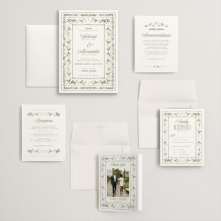 This is a peony wedding invitations with standard by Jenna Holcomb called vintage sketched printing on signature in grand