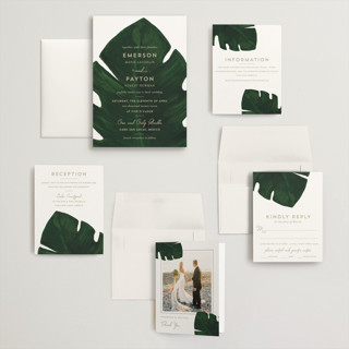 This is a classic palm wedding invitations with standard by Kaydi Bishop called palm printing on signature in grand