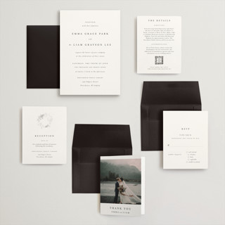 This is a classic white wedding invitations with standard by Design Lotus called a thousand years printing on signature in grand