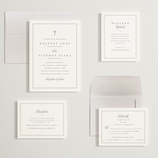 This is a ivory wedding invitations with standard by Amy Kross called crawford printing on signature in grand