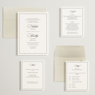 This is a noir wedding invitations with standard by Kimberly FitzSimons called sincerity printing on signature in grand