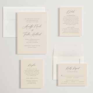 This is a mocha wedding invitations with standard by Jennifer Postorino called love story printing on signature in grand