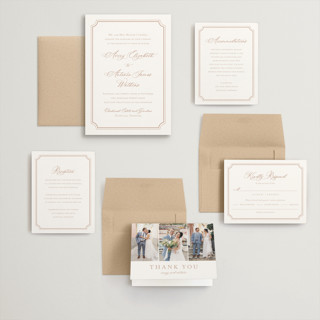 This is a dusty pink wedding invitations with standard by Jennifer Postorino called avery printing on signature in grand