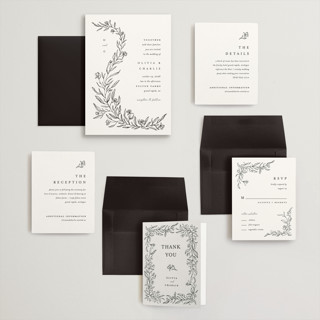 This is a alpine wedding invitations with standard by Pixel and Hank called floral cascade printing on signature in grand
