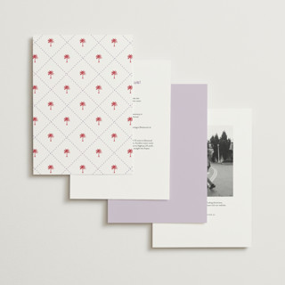 This is a macaroon wedding invitations with standard by Susan Zinader called island palm printing on signature in grand