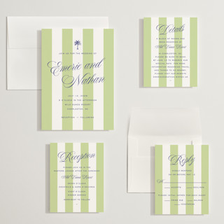 This is a key lime wedding invitations with standard by Susan Zinader called island palm printing on signature in grand