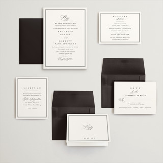This is a noir wedding invitations with standard by Amy Kross called overlapping printing on signature in grand