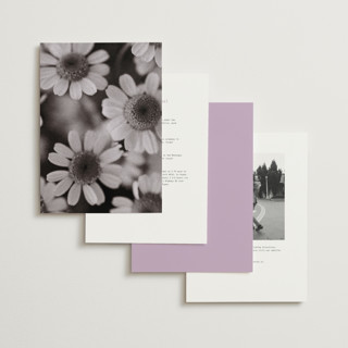 This is a lavender wedding invitations with standard by Blustery August called nonnette printing on signature in grand