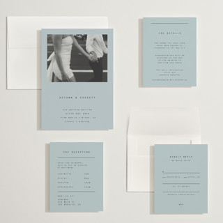 This is a sky wedding invitations with standard by Blustery August called nonnette printing on signature in grand