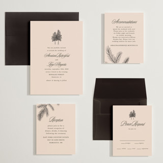 This is a almond wedding invitations with standard by Morgan Kendall called arboretum printing on signature in grand