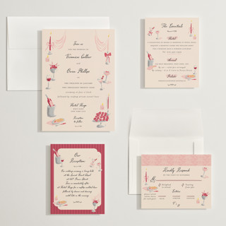 This is a cherry wedding invitations with standard by Sarah Rosenthal called velvet cherry printing on signature in grand