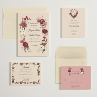This is a merlot wedding invitations with standard by Susan Moyal called cherished printing on signature in grand
