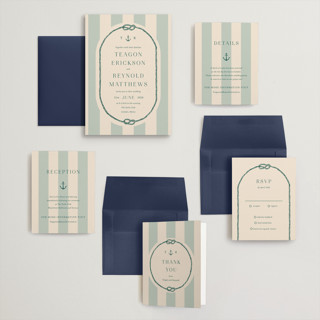 This is a sea glass wedding invitations with standard by Rebecca Durflinger called nautical nuptials printing on signature in grand