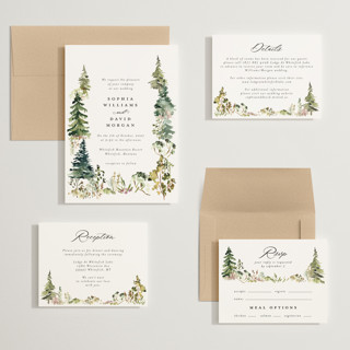 This is a forest wedding invitations with standard by Petra Kern called great outdoors printing on signature in grand