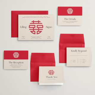 This is a cream wedding invitations with standard by Inkblot Design called happy in love printing on signature in grand