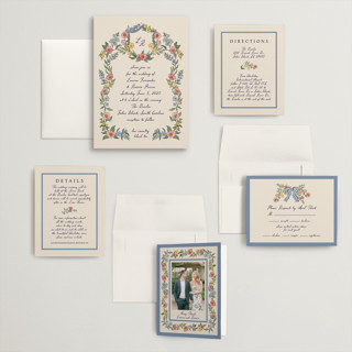 This is a cornflower wedding invitations with standard by Chris Griffith called a wedding in low country printing on signature in grand