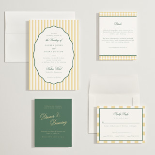 This is a citrine wedding invitations with standard by Emily Betts called curved frame printing on signature in grand