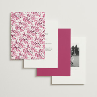 This is a fuchsia wedding invitations with standard by Becky Nimoy called gates and pillars printing on signature in grand
