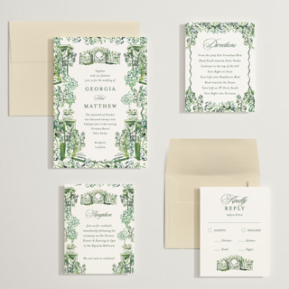This is a sap wedding invitations with standard by Becky Nimoy called gates and pillars printing on signature in grand