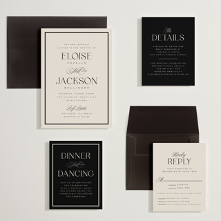 This is a onyx wedding invitations with standard by Laura Hankins called galleria printing on signature in grand