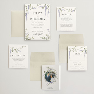 This is a lavender wedding invitations with standard by Design Lotus called enchanted evening printing on signature in grand