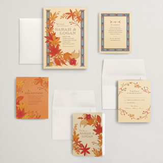 This is a autumn wedding invitations with standard by Morgan Ramberg called fall in love printing on signature in grand