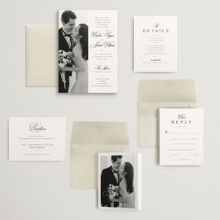 This is a tuxedo wedding invitations with standard by Orasie called side by side printing on recycled smooth signature in grand