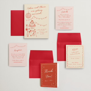 This is a sangria spark wedding invitations with standard by Zove Ahhh called party on! printing on signature in grand