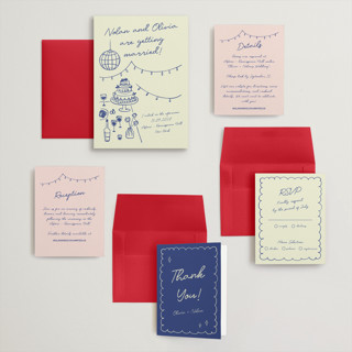 This is a disco blue wedding invitations with standard by Zove Ahhh called party on! printing on signature in grand