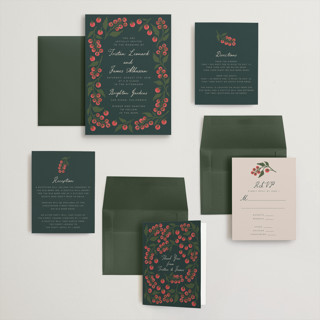 This is a spruce wedding invitations with standard by Katharine Watson called cherry tomatoes printing on signature in grand