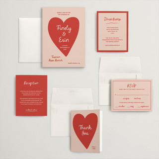 This is a blush wedding invitations with standard by Ani Somi called big heart wedding printing on signature in grand
