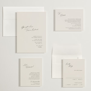 This is a ivory wedding invitations with standard by Carolyn Nicks called kinkaid printing on signature in grand